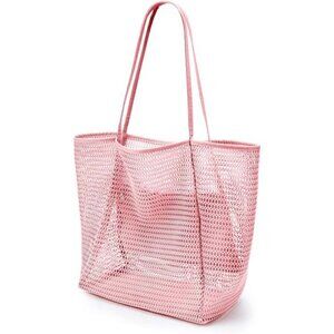 BeachNylon Mesh Tote Bag Pink